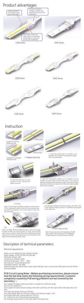 Strip to strip bridge 8mm COB SMD, IP65/IP67 - Image 8