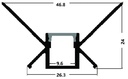 Alu Profile for Plasterboard inner corner with milk diffuser 1m - Image 3