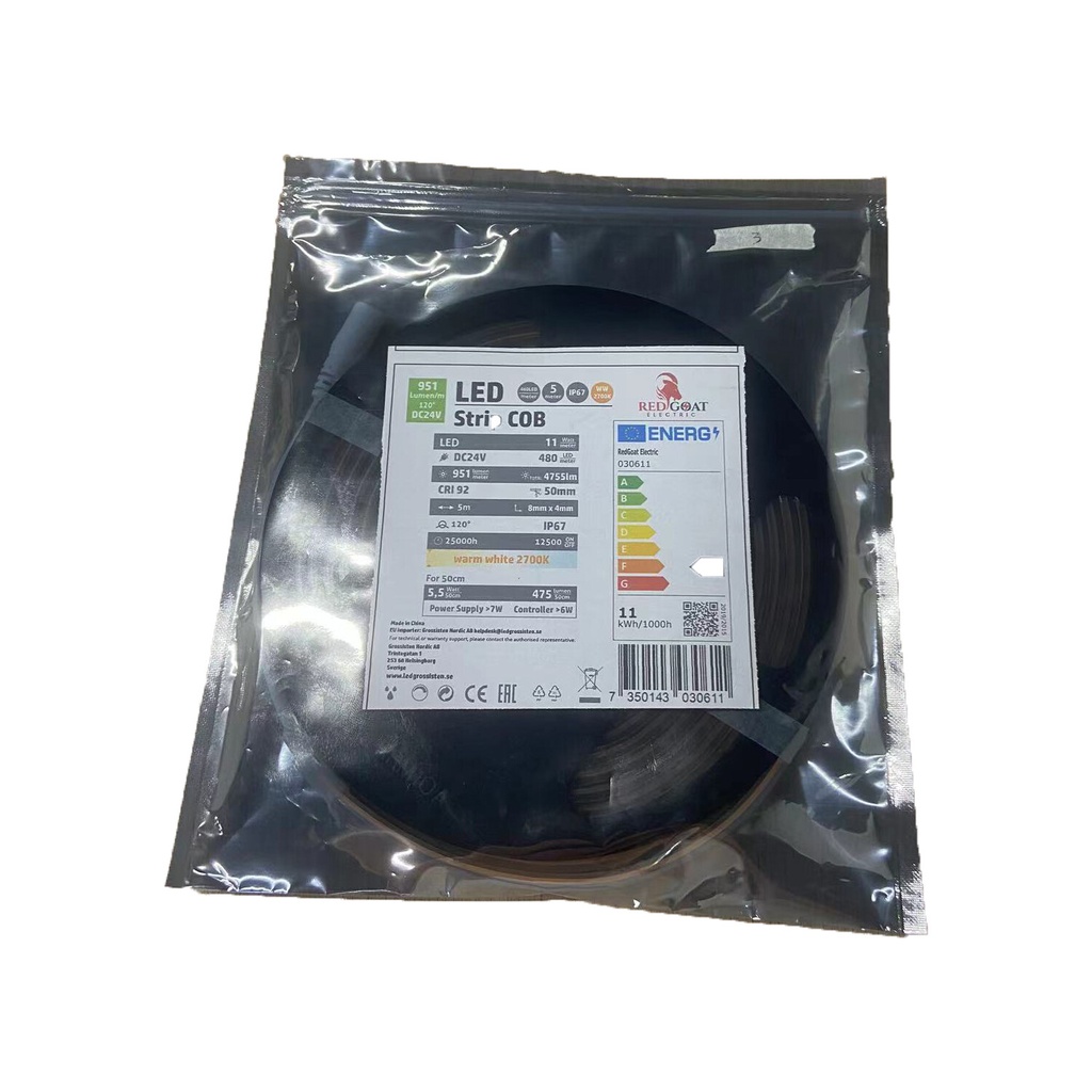 COB LED strip 2700K, 11W/m 24V IP67 - Image 5