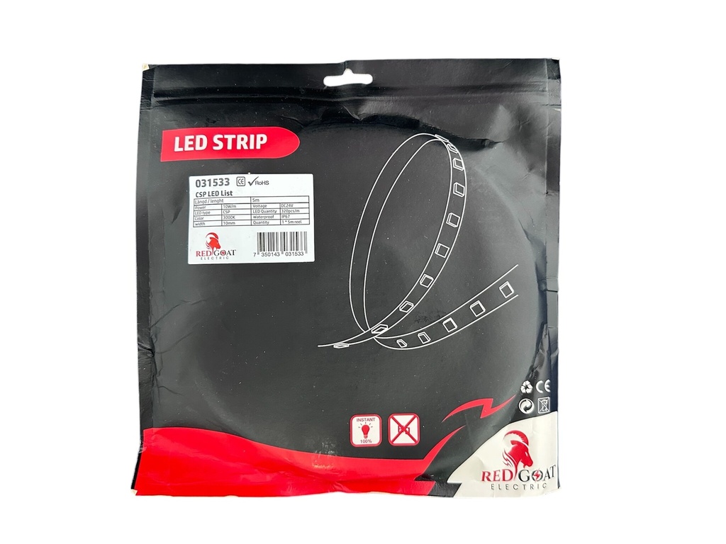 CSP LED strip 8mm 3000K 10W/m IP67 - Image 4