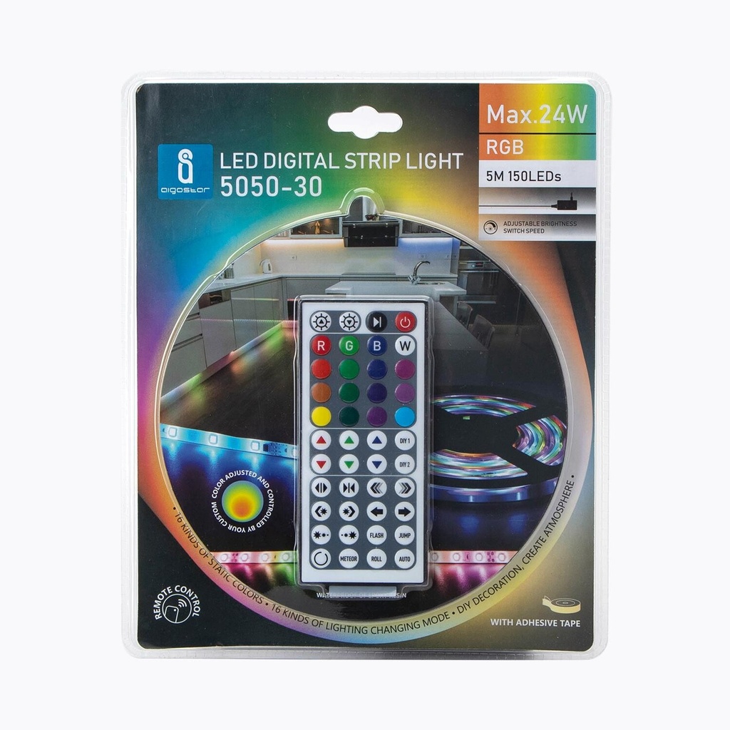 LED DIGITAL RGB STRIP LIGHT 5M WITH CONTROLLER IP65 - Image 8