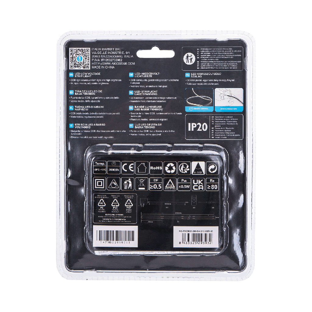 Led strip COB 3000K 2m Dimmable with control Warm white - Image 5