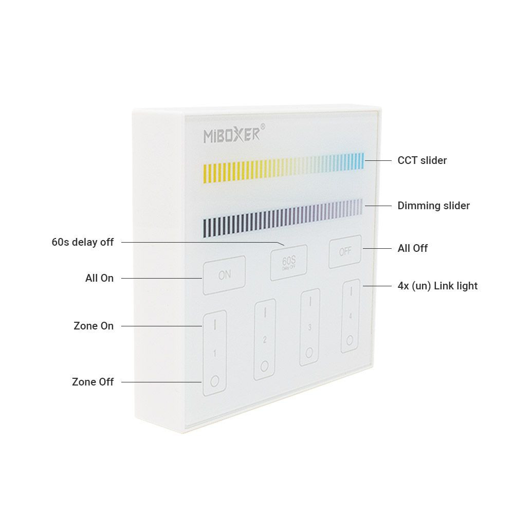 Mi-Light B2 4-Zone Panel Remote (Color Temperature) - Image 5