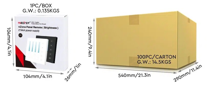 Mi-Light B5 4 Zone Brightness Panel Remote (2.4GHz) - Image 6