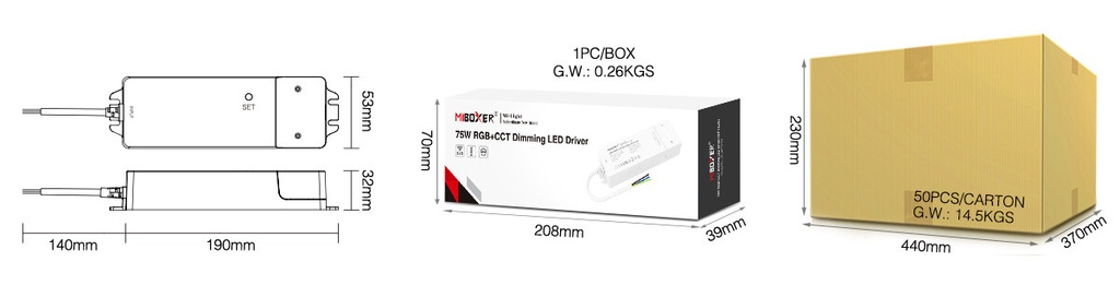 Mi-light CL3-P75V24 75W RGB+CCT Dimming LED Driver (2.4G) - Image 4