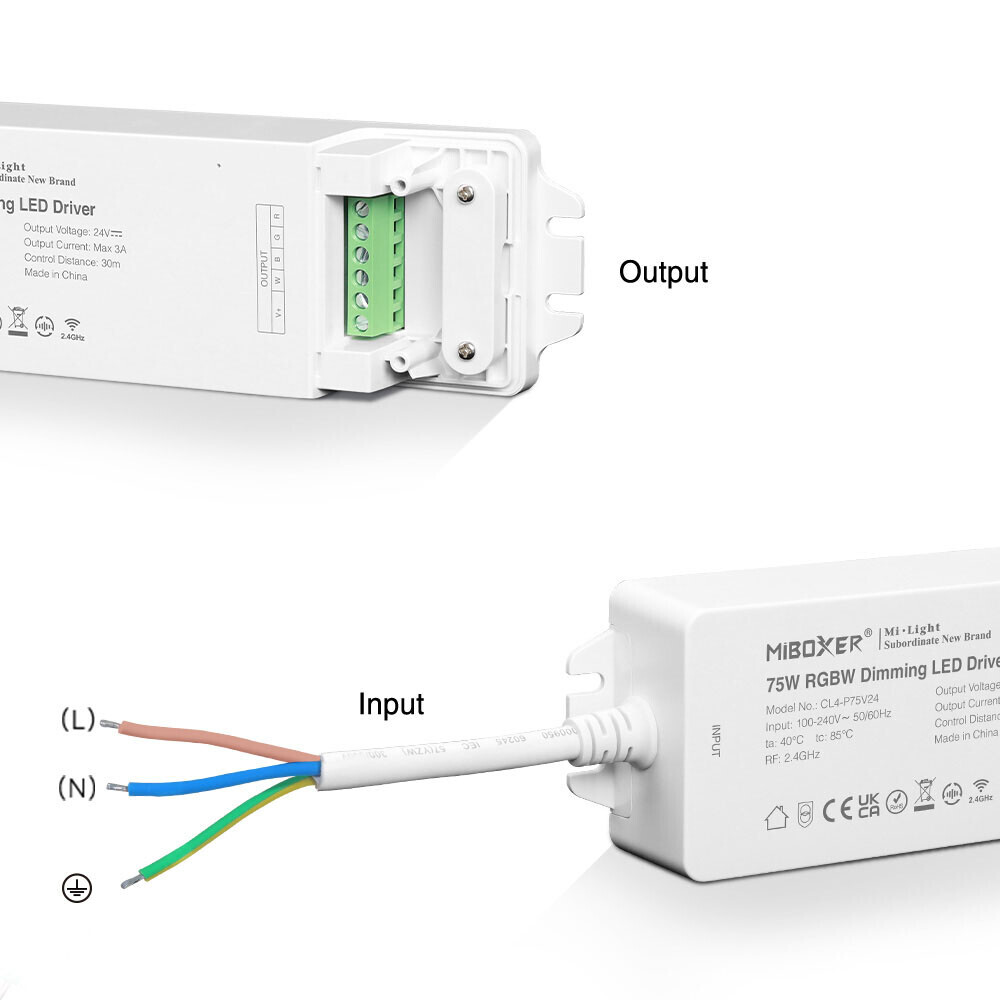 Mi-light CL4-P60V12 60W RGBW Dimming LED Driver + PUSH (2.4G) - Image 3