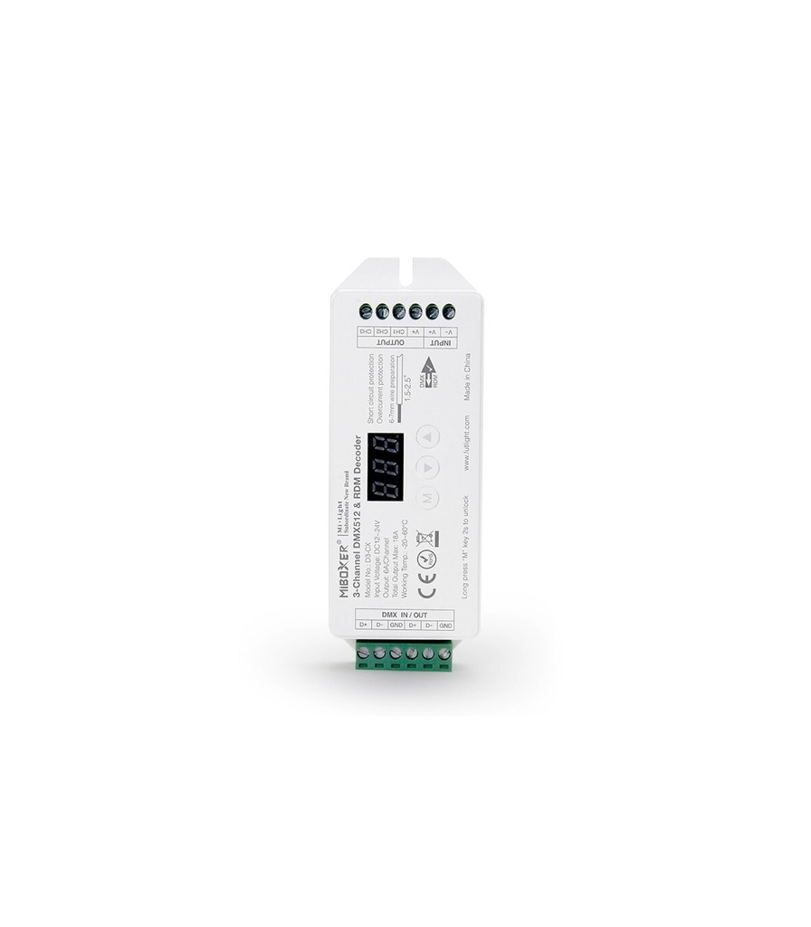 Mi-Light D3-CX DMX512 three-way constant voltage decoder controller (DMX 512) - Image 3