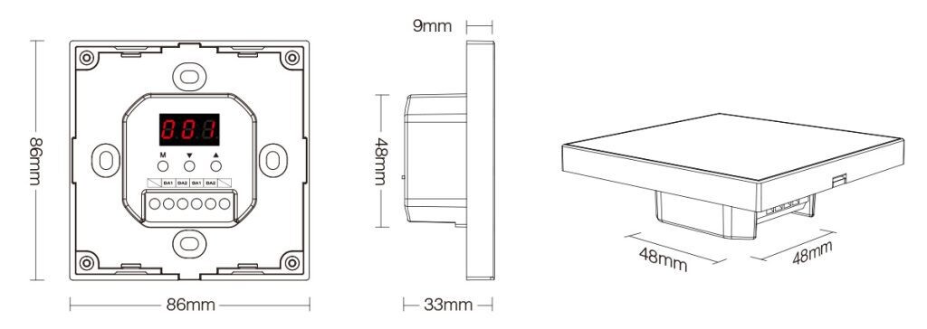 Mi-Light DP1S DALI DT6 brightness dimming panel (DALI) - Image 4