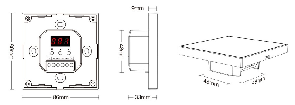 Mi-Light DP3S DALI DT8 3 IN 1 Dimming Panel (DALI) - Image 4