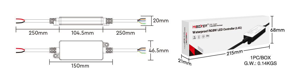 Mi-Light FUT038S-P Waterproof RGBW LED Controller - Image 6
