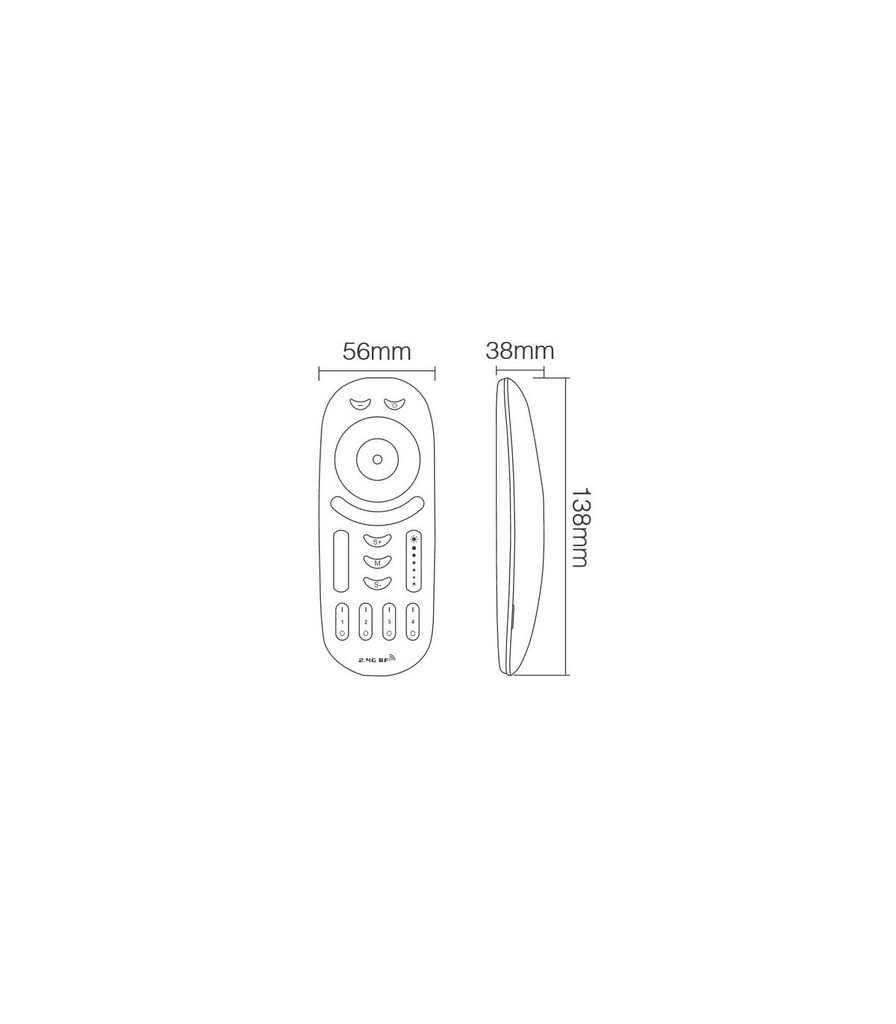 Mi-Light FUT092-B RGB + CCT RF remote control 4-zone (2.4G) - Image 9