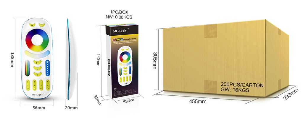 Mi-Light FUT092-B RGB + CCT RF remote control 4-zone (2.4G) - Image 11