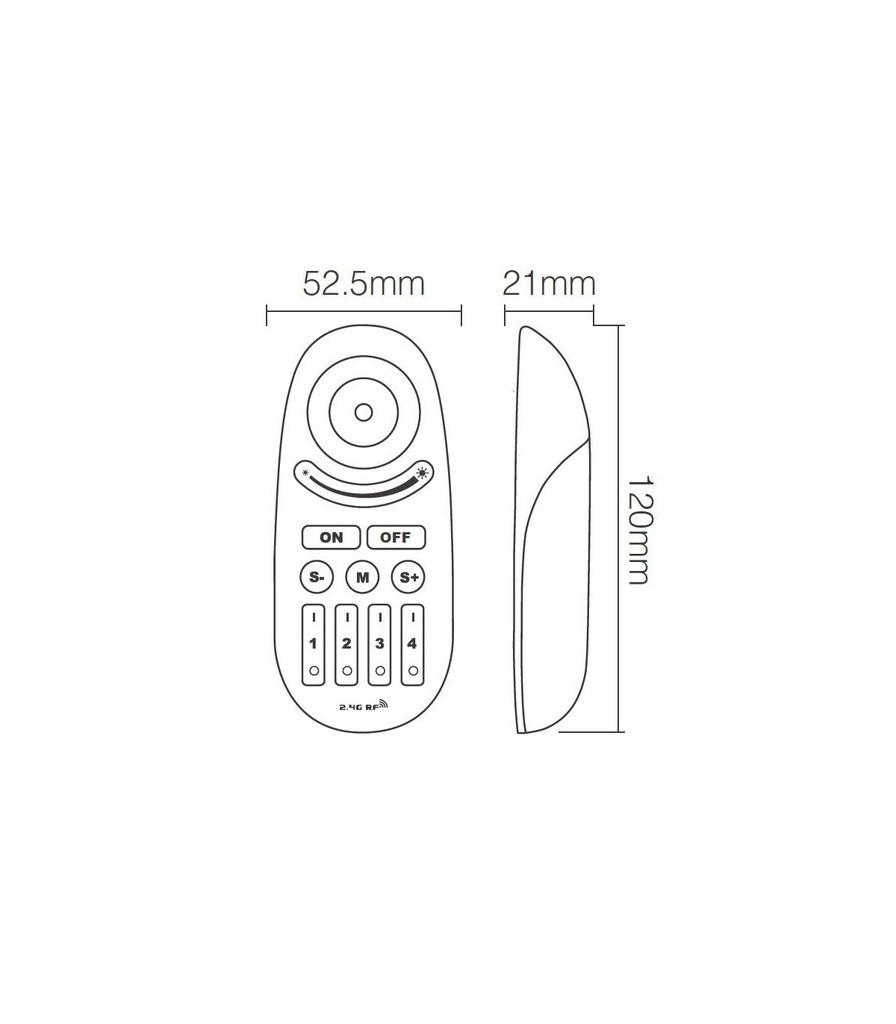 Mi-light FUT095 4-Zone RGBW Remote Control With Buttons (2.4G) - Image 6