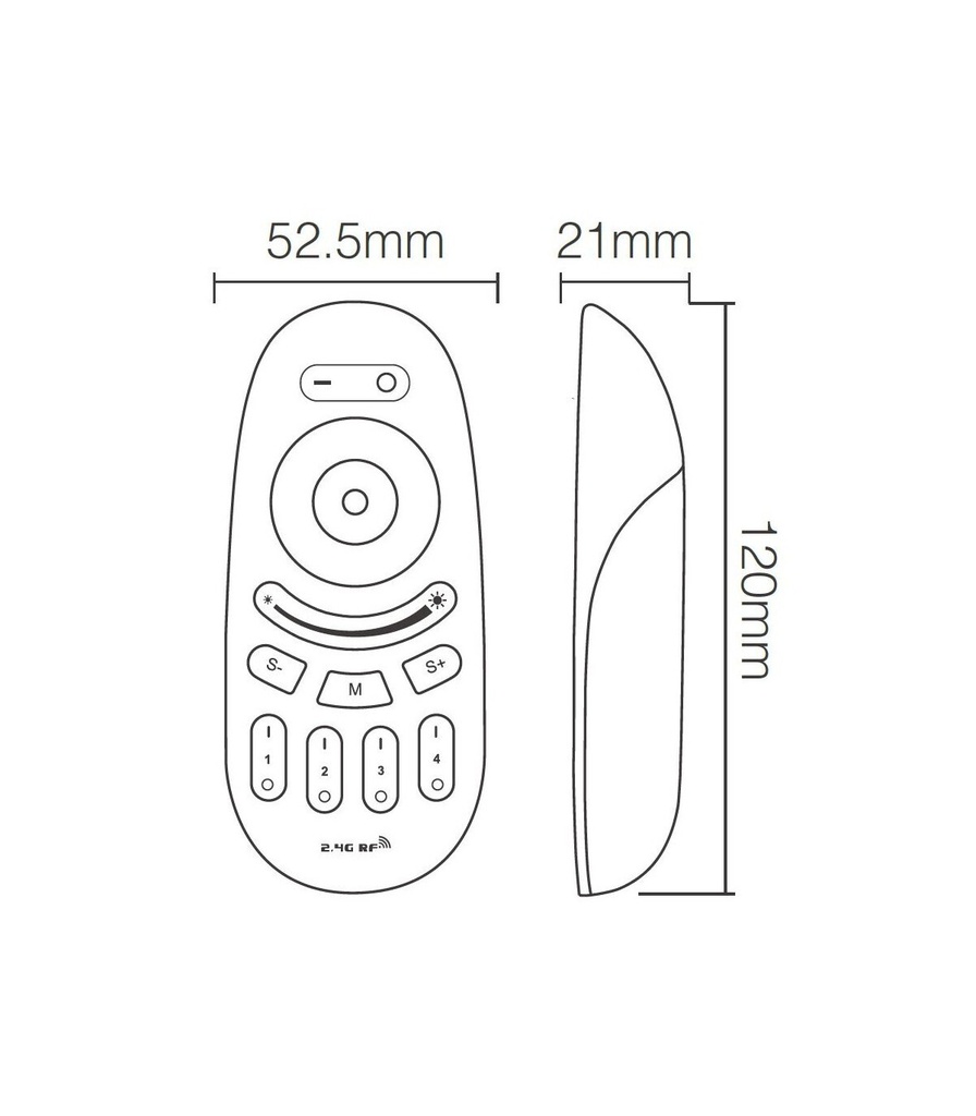 Mi-light FUT096-B 4-Zone Touch RF RGBW Remote (2.4G) - Image 6