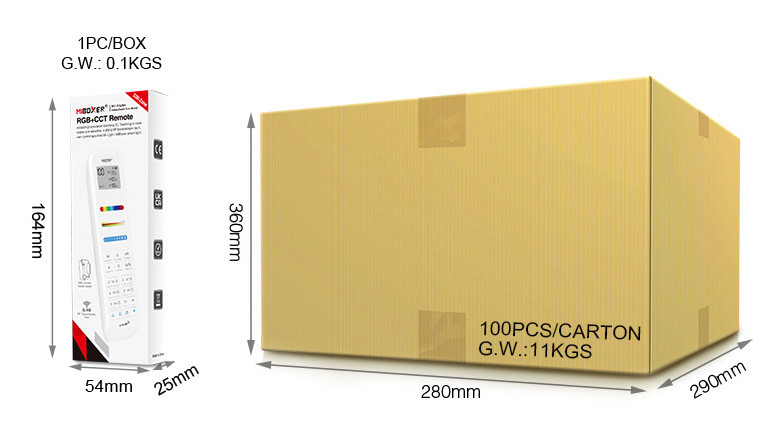 Mi-Light FUT100 100-Zone RGB+CCT Remote - Image 7