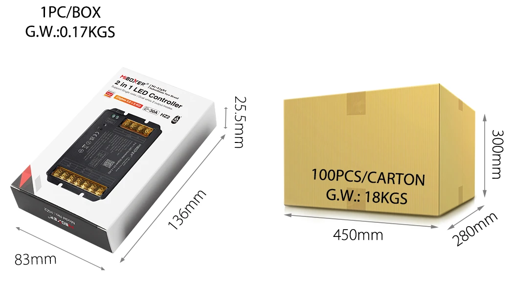 Mi-Light HZ2 2 in 1 LED Controller 30A (Zigbee 3.0+2.4G) - Image 8
