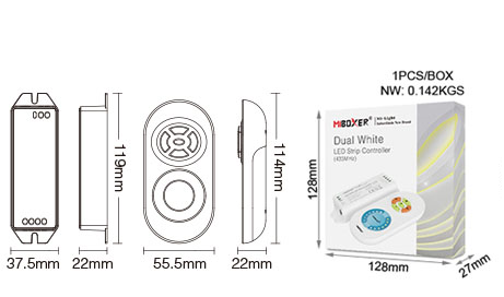 Mi-Light LED CCT RF 12 / 24V controller + remote control FUT040 - Image 7