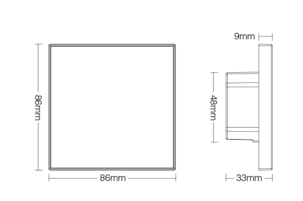 Mi-light T1 Single color wall controller touchpanel 4 zones 2.4GHZ 230V - Image 3
