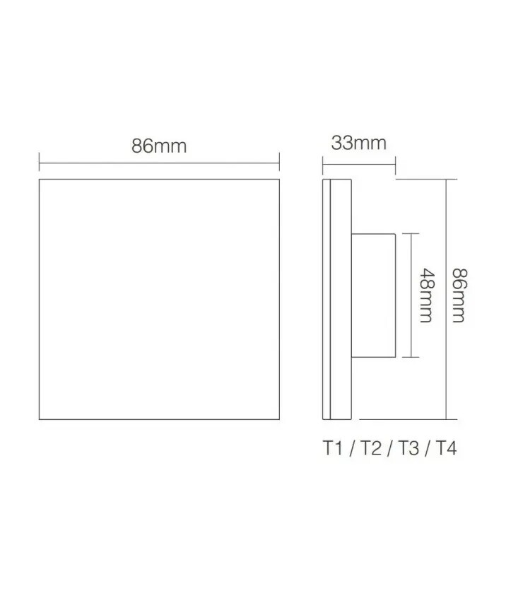 Mi-light T4 RGB+CCT wall controller touchpanel 4 zones 2.4Ghz 230V - Image 5