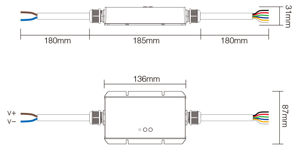 Mi-Light WL5-WP Waterproof 5 in 1 LED Strip Controller (WiFi+2.4GHz) - Image 7