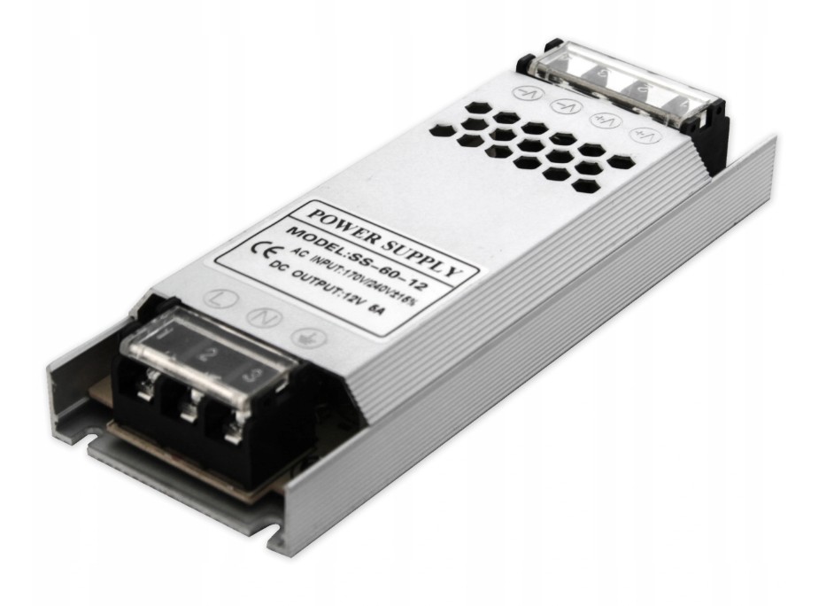 Transformer 12 Volt 60W slim/flad