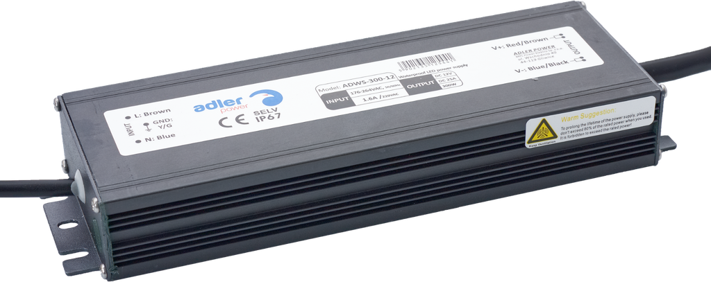 Virtalähde 12V, 300W, IP67