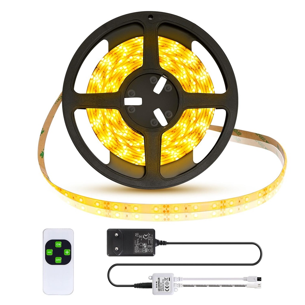 LED Strip light 3000K 5M controller DIM function IP65