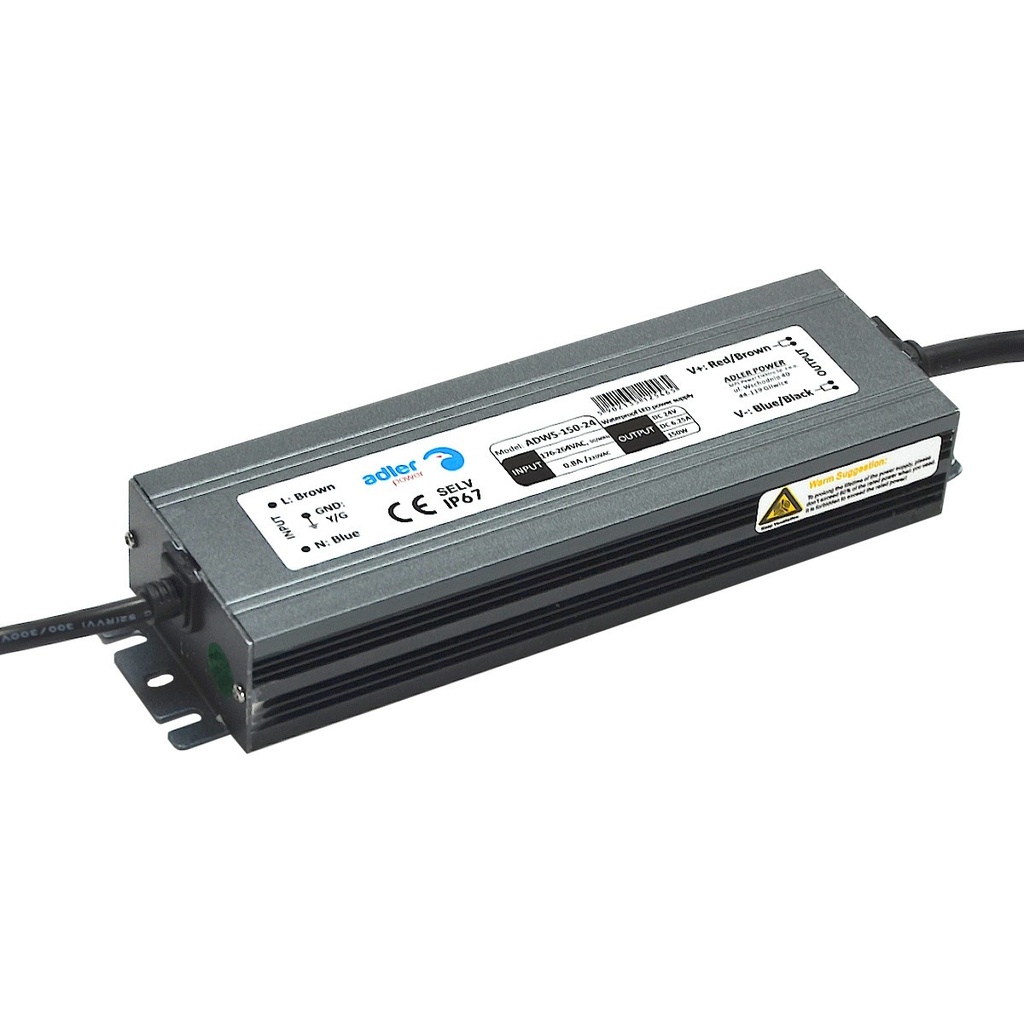 Virtalähde 24V, 150W, IP67
