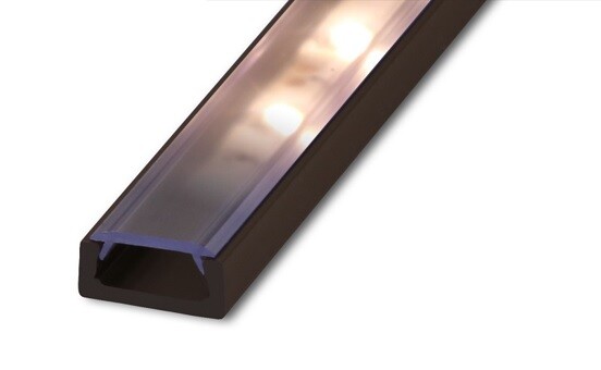 Profil ledlist PVC Svart 1m