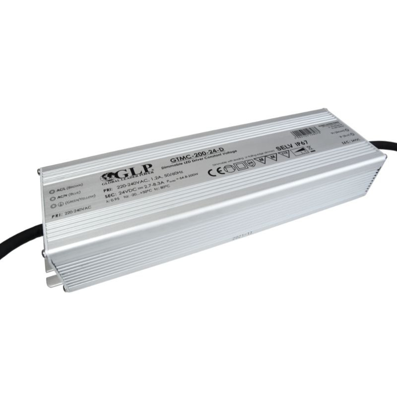 24V 200W LED Triac dimbar strömförsörjning med konstant spänning IP67