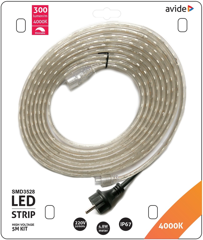 Avide LED slang 5m IP67 4000K