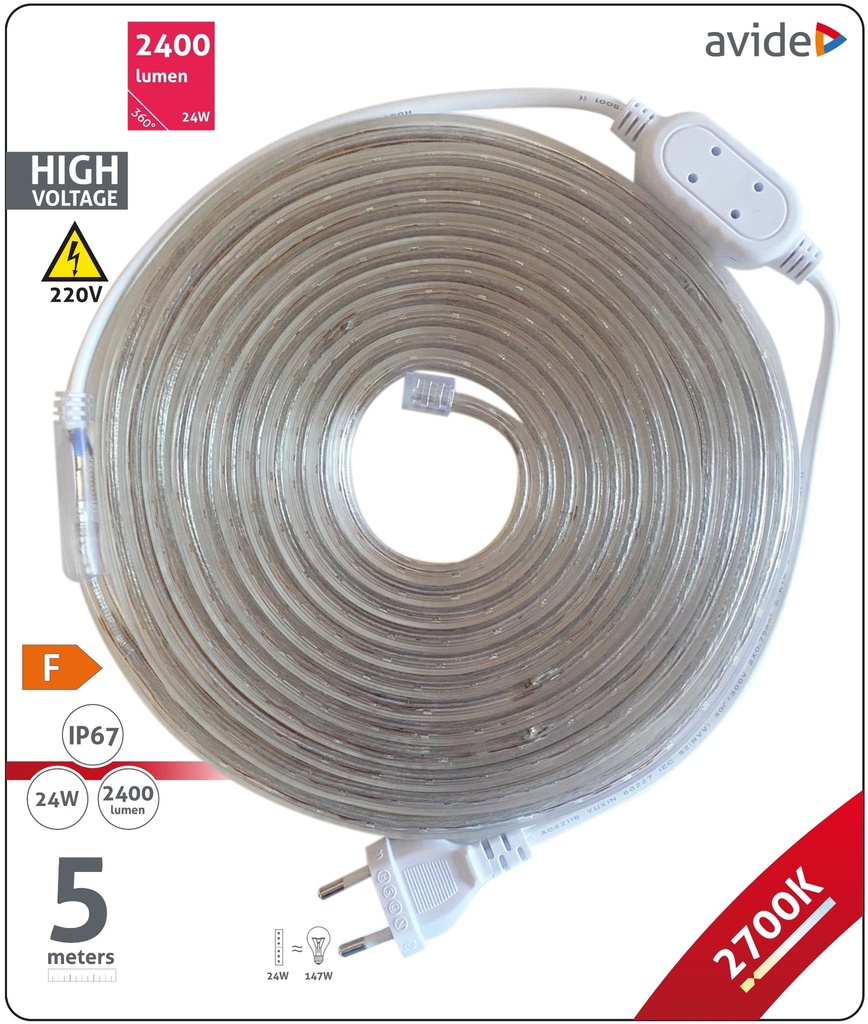 Avide LED-nauha ulkokäyttöön 5m IP67 2700K