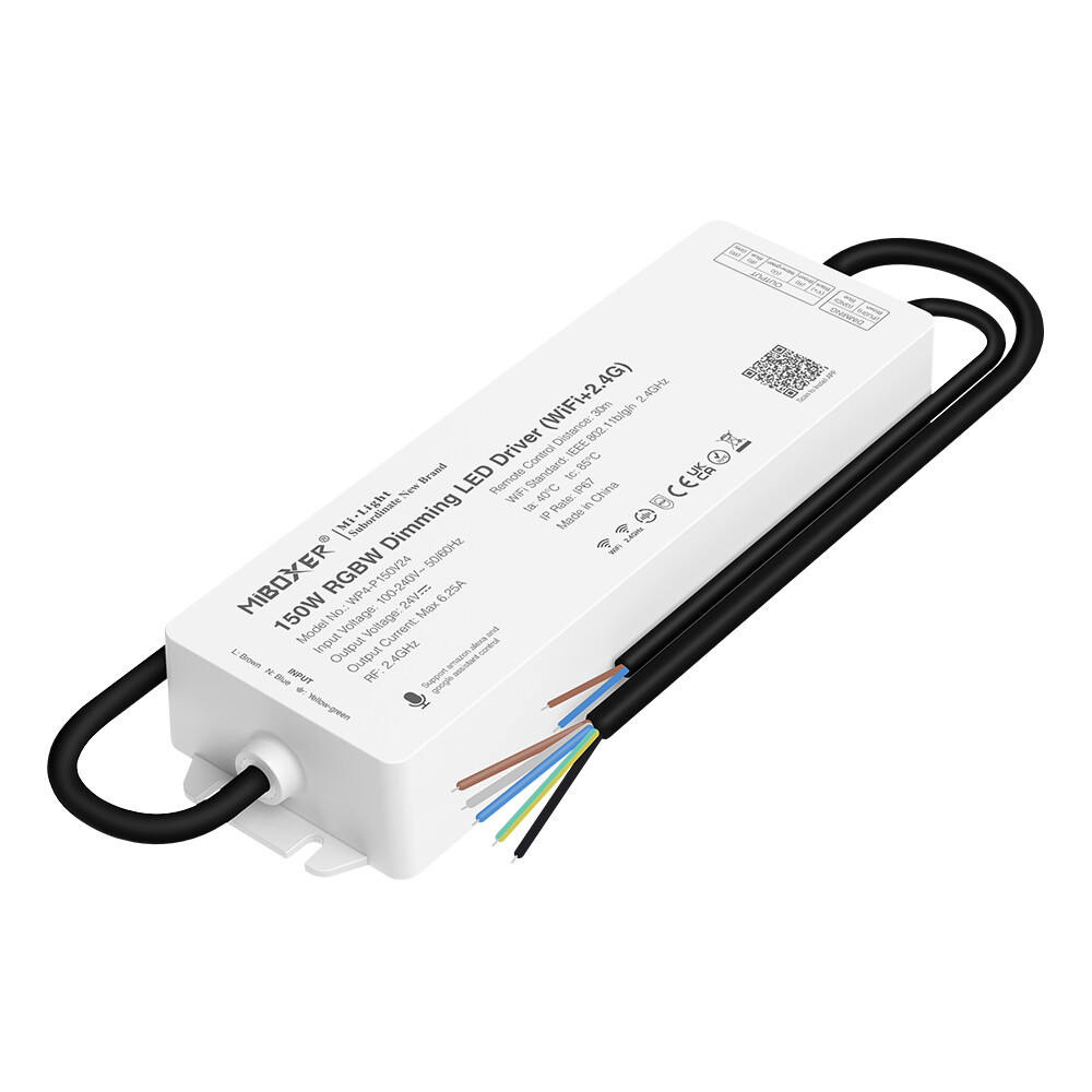 Mi-light WP4-P150V24 RGBW kontroller med transformator IP67 (WiFi+2.4G)