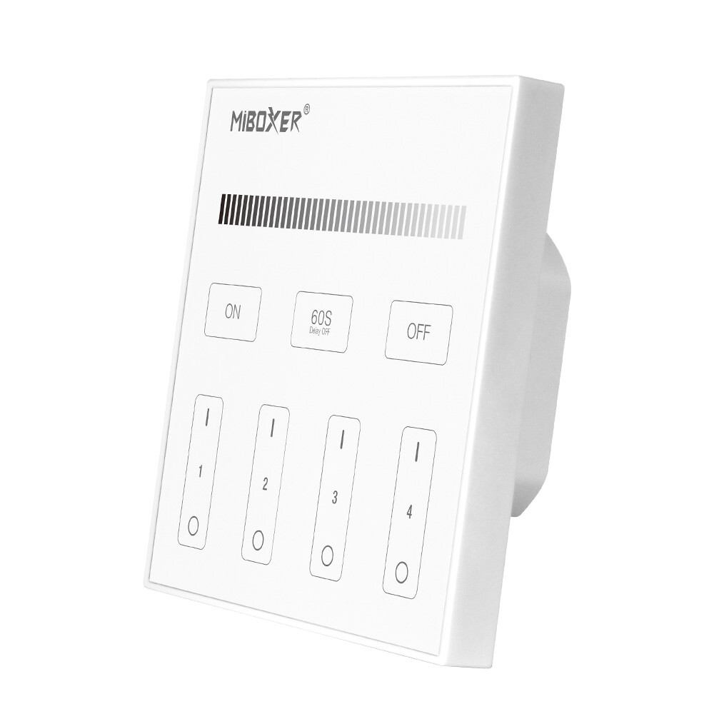 Mi-light T1 yksivärinen seinäohjain kosketuspaneeli 4 vyöhykettä 2.4GHZ 230V