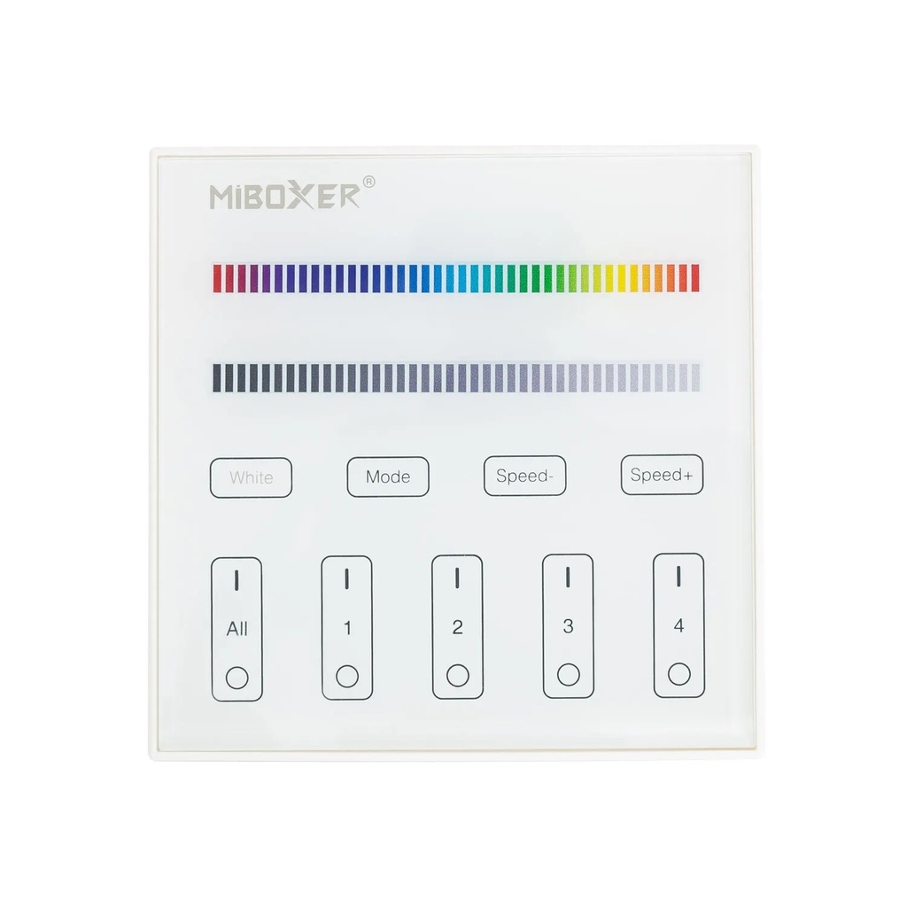 Mi-light T3 RGB/RGBW seinäohjain kosketuspaneeli 4 vyöhykettä 2.4Ghz 230V