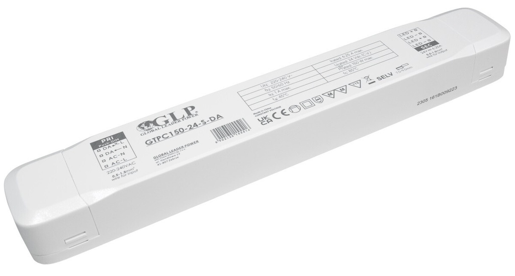 Transformator 150W 24V konstant spänning, DALI-2 och push-dimning, LED-strömförsörjning