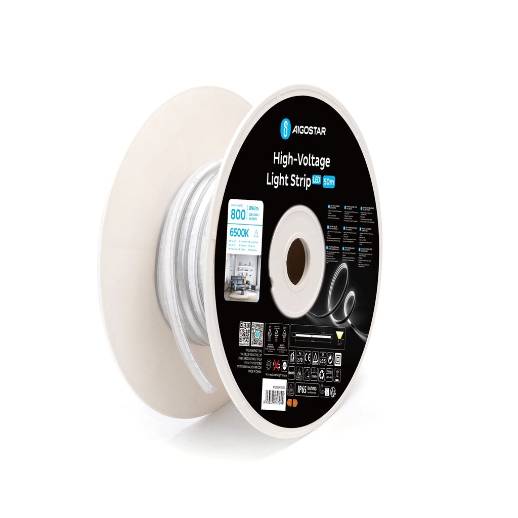 LED Neon remsa 6500K 120LED 8W/m IP65 6mm