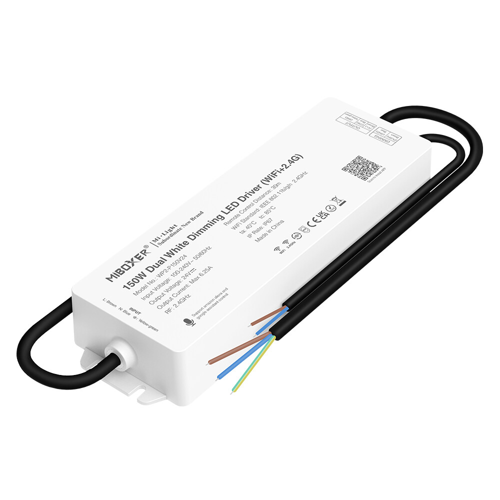 Mi-light WP2-P150V24 150W Kaksoisvalkoinen ohjain muuntajalla IP67 (WiFi+2.4G)