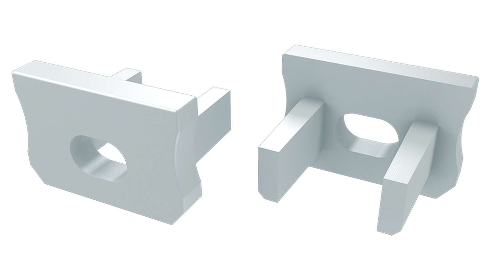 LUMINES ALU end cap X white with a hole