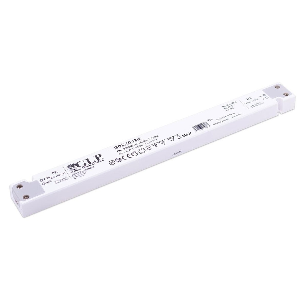 Transformer 12V konstant spænding Slim 60W