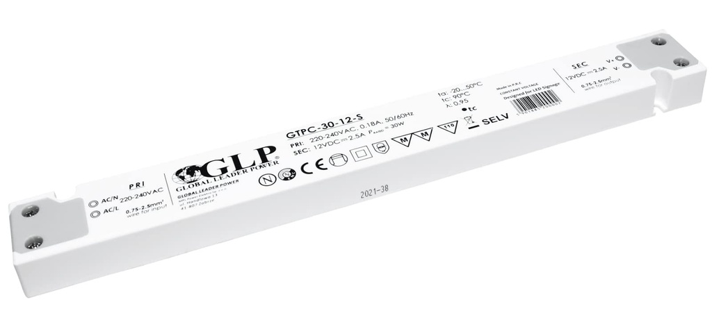 Transformer 12V konstant spænding Slim 30W