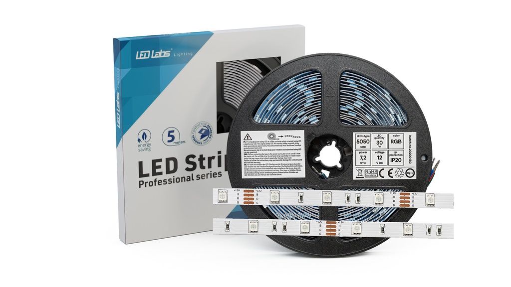 LED Strip PRO 3Y 24V 300 LED 5050 SMD 14.4W RGB IPHS