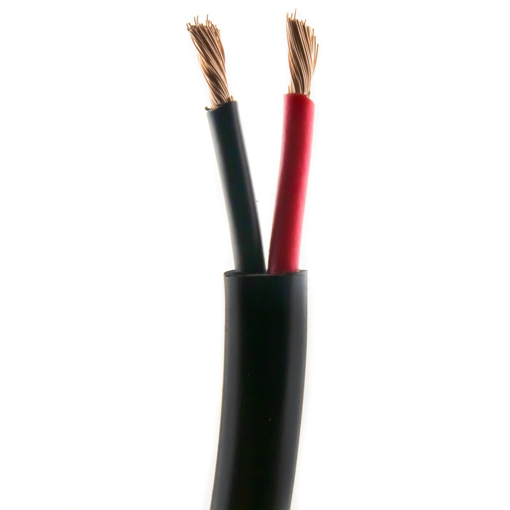 Kabel röd/svart mantlad svart 2 ledare 1,5mm² löpmeter