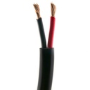 Kabel rød/sort kappe sort 2 ledere 1,5mm² løbende meter