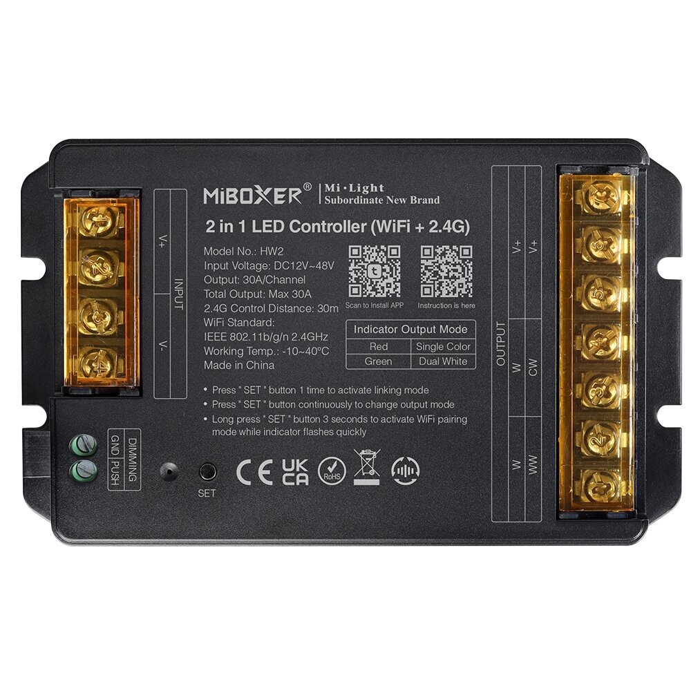 Mi-Light HW2 2 in 1 LED Ohjain Max 30A (WiFi + 2.4G + Push)