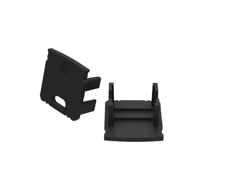 Päätypalat alumiiniprofiilille 16mm musta