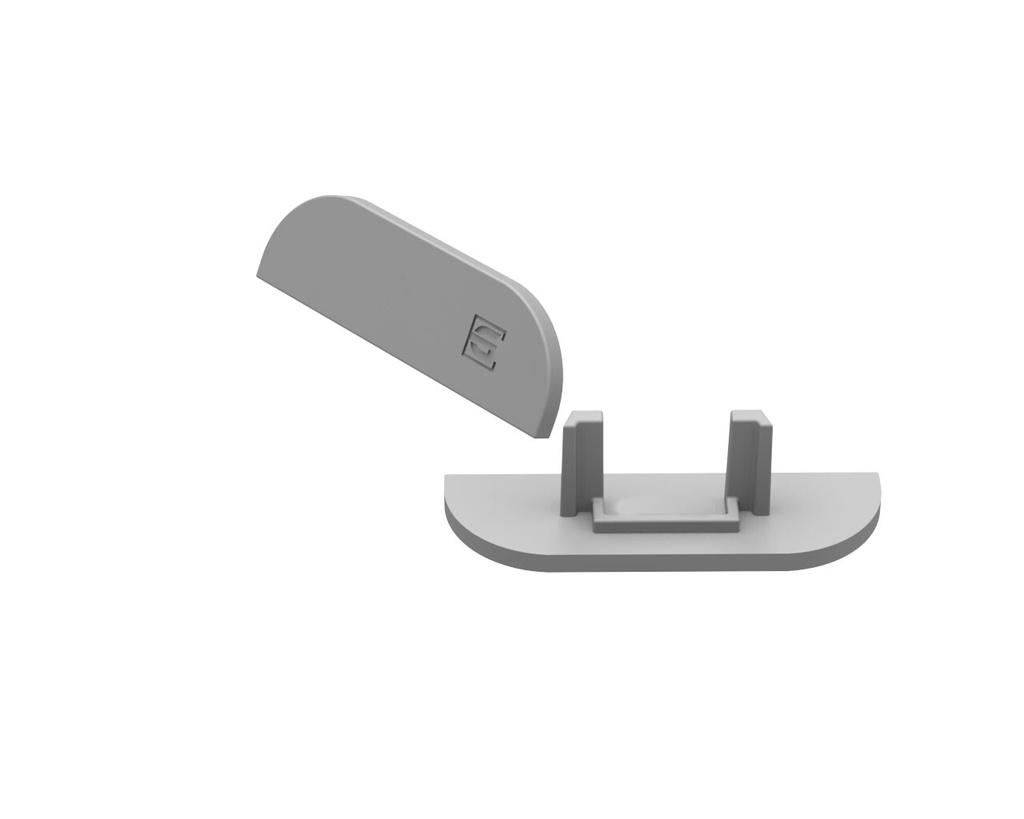 End cap for Aluminum profile 28mm gray