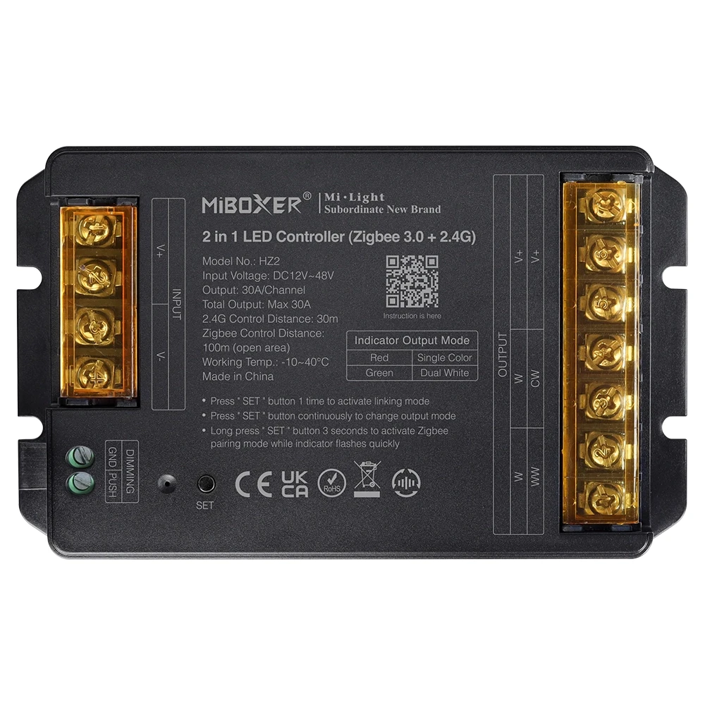 Mi-Light HZ2 2-in-1 LED-ohjain 30A (Zigbee 3.0+2.4G)