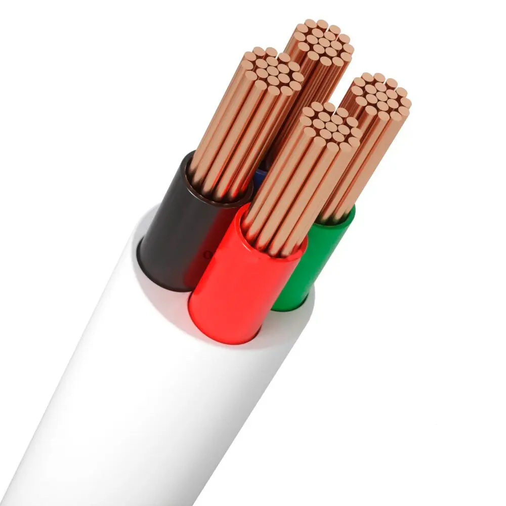 RGB LED-kabel, mantlad vit rund 
