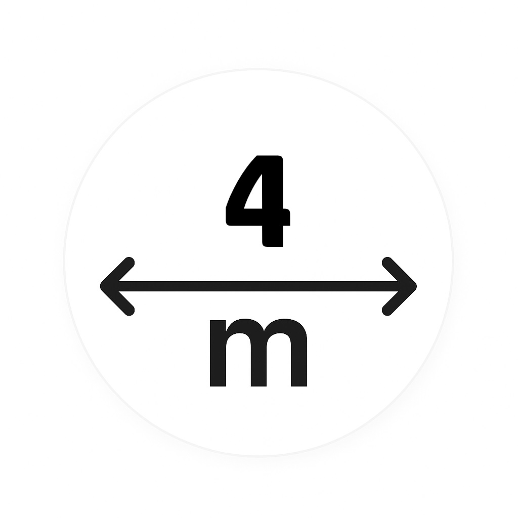 Diffusorns längd: 4m